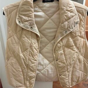 Women's Cream Quilted Vest